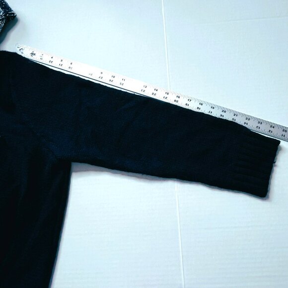 Chicos 3 Sweater Tunic XL Cowl Neck Chunky Knit Marled Navy Colorblock Cozychic - Picture 8 of 8